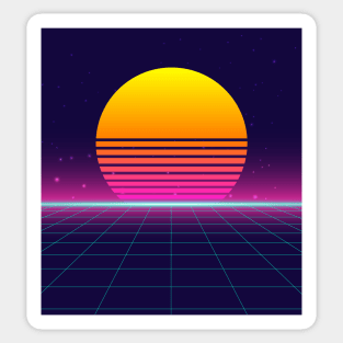 allure of sunset 80s retro Sticker